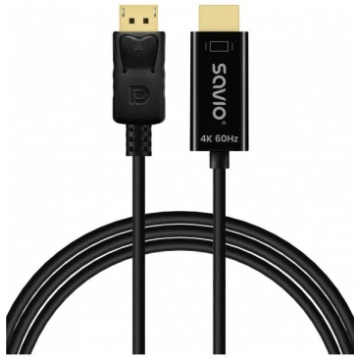 Kabelis SAVIO Display Port - HDMI 4K 60Hz 1 5m 590