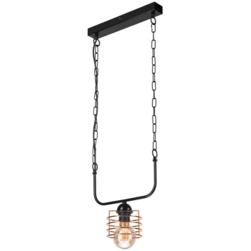 Lustra ar ķēdi MORGAN 1xE27/60W/230V melna/vara La