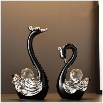 Keramikas gulbju skulptūra statujas ornaments figū