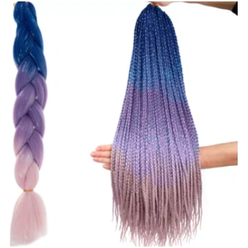 Kanekalons Sintētiskās Ombre Afro Bizes Frizūrām 6