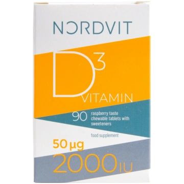 Nordvit D3 vitamīns 50mkg/2000 IU, 90 tabletes