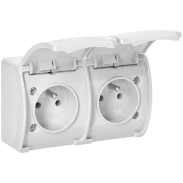 Dubultligzda 2x2P+Z AQUATIC, IP44, balta ORNO OR-O