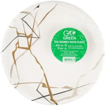 Videi draudzīgi papīra šķīvji Marble Go Green Ø22c