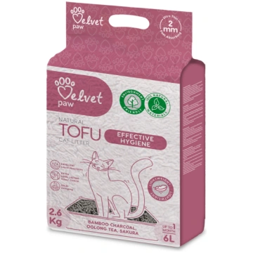 Tofu cat litter bamboo charcoal, 2mm, 2,6kg/6L