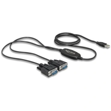 Delock Adapter USB 2.0 Type-A > 2 x Serial DB9 RS-
