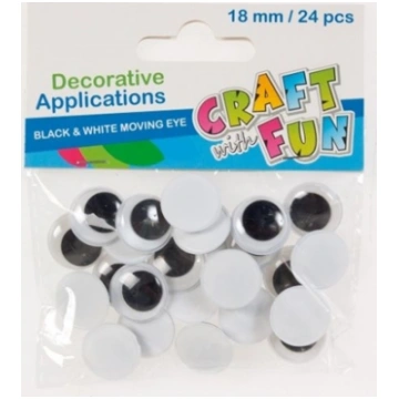 Craft with Fun Ozdoba oczy 18mm 24szt. (290507) MT