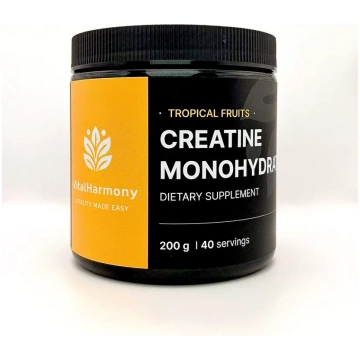 VitalHarmony kreatīna monohidrāts 200g ar tropisko