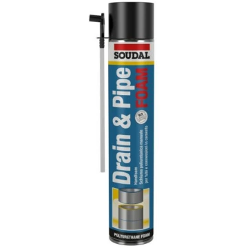 Santehnikas montāžas putas SOUDAL Drain&Pipe 750ml