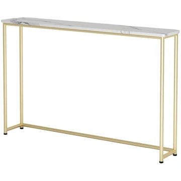 Console Sofa Table Behind Coffee Table, Narrow Con