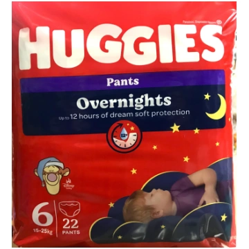 AKCIJA!!! HUGGIES Overnights (Dry Nites) nakts bik