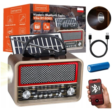 Radio Radio Retro FM Solarne Bluetooth Przenosne n