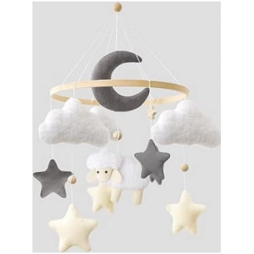 Mobilā Baby Mēness Alpacas Zvaigznes Vējš Chime Bē