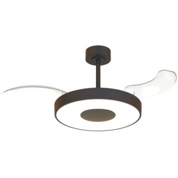 40W LED Gaismeklis ar ventilatoru COIN Black Ø49 D