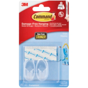 Konks 3M Command™ plastik läbipaistev 2tk 3M348346
