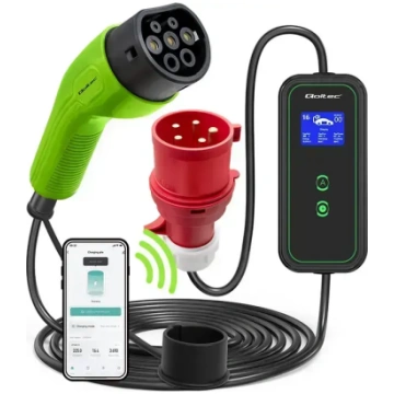 Qoltec mobilais elektroauto lādētājs ar regulējamu