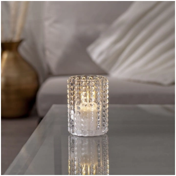 LED svece FLAMME DOTTY WHITE (12,5 cm)