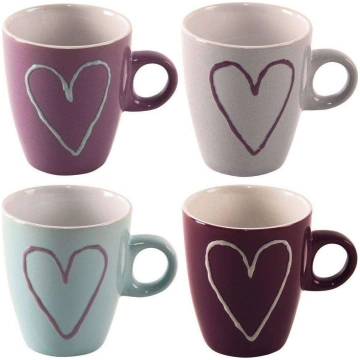 Krūzīšu komplekti Orion Heart, rozā krās./violeta 
