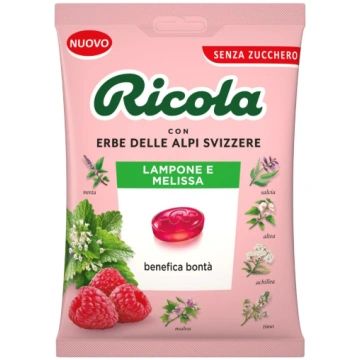 Karamele bez cukura RICOLA Lampone e Melissa, 70g