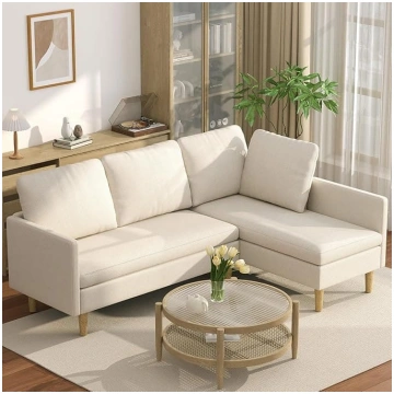 Corner Sofa with Sleep Function, L-Shape Sofa Bed,