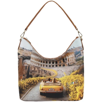 Ynot - Borsa a Spalla Hobo in Ecopelle con Manico 