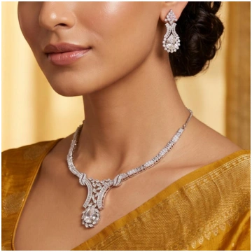 RHEA Contemporary CZ Diamond Droplet Statement Cho