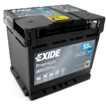 Akumulators Exide EA530 53Ah, 540A, (- +) 207x175x