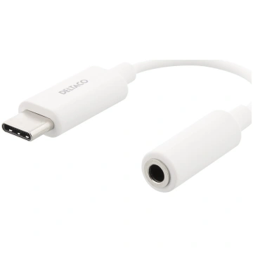 Deltaco Usb-c Do Adaptera 3,5 Mm 10 Cm Aktīvs Balt