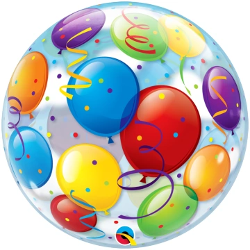 QUALATEX SINGLE BUBBLE BALLOONS 22"