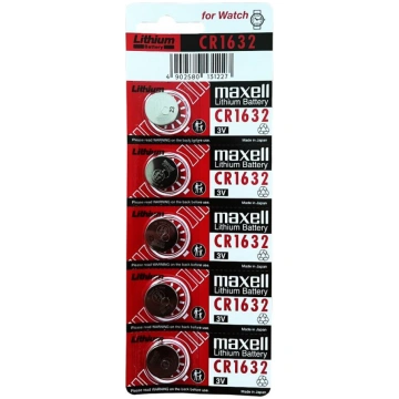 CR1632 baterijas Maxell litija - iepakojumā 5 gb. 