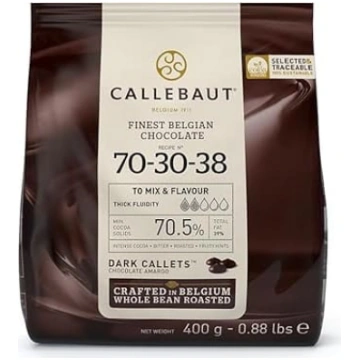 Callebaut Melnās šokolādes pilieni 70% Maisiņā 400