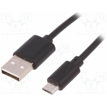 Cable; USB 2.0; USB A plug,USB B micro plug; 0.25m