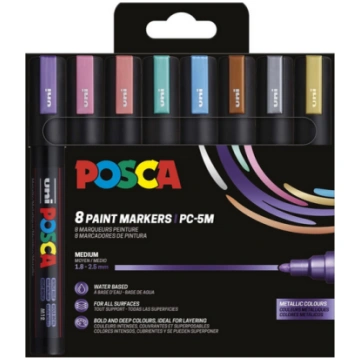 Posca - Medium Tip Pen - Metallic colors 8 pc (401