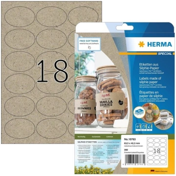 Herma 10763 universālas ovālas etiķetes no zāles p