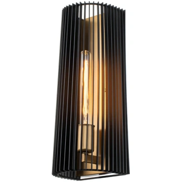 Linara sienas lampa, melna/masa, viena liesma Quin