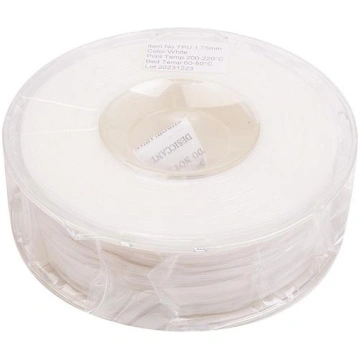 3D drukāšanas plastmasa TPU, 1,75 mm, 1 kg, balta 