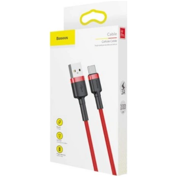 Baseus Type-C Cafule kabelis 3A, 1m, Red + Red (CA