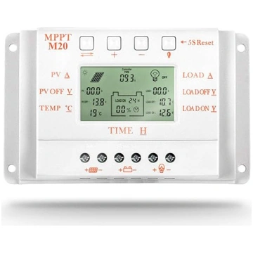 20A saules uzlādes kontrolieris LCD M20 12V 24V au