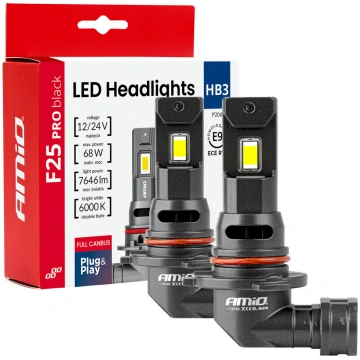 LED priekšējo lukturu spuldzes F25 PRO MELNAS FULL