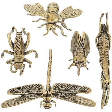Healifty 5 gab. misiņa kukaiņu dekori - metāla pūč