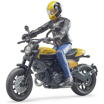 Bruder 63053 - Moto Ducati Scrambler Gialla con Pe