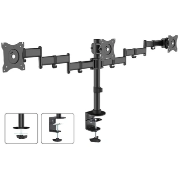 Maclean MC-691 3-Way Desk Mount Multi Monitor Arm
