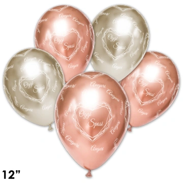 MIRROR BALLOON PRINTED ALL AROUND "OGGI SPOSI" 12"