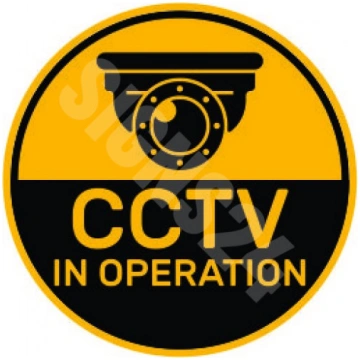 Zīme Videonovērošana / CCTV in operation Uzlīme pa