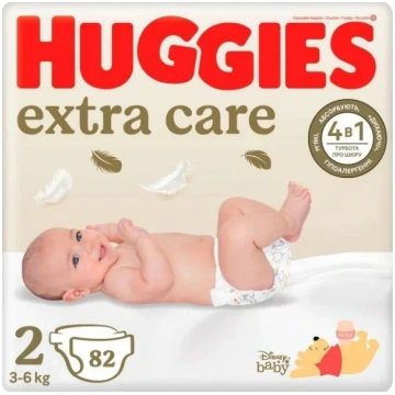 Huggies Extra Care autiņbiksītes, 82 gab., 2. izmē