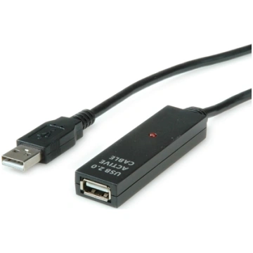 Value USB 2.0 Extension Cable, active, black, 30 m