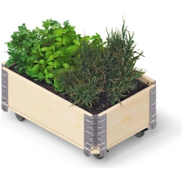Puķu kaste Herbs Box ar riteņiem 600x400x195mm, da