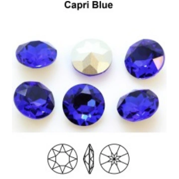A1201 Fancy Chaton apaļie kristāli 27mm Capri Blue