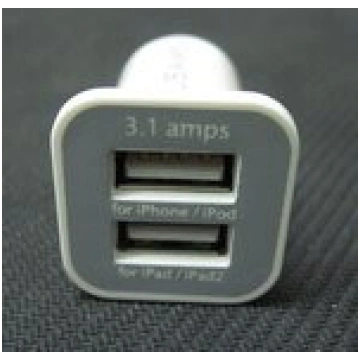 Apple iPod iPad iPhone 3/4/4S 2-PORT auto lādētājs