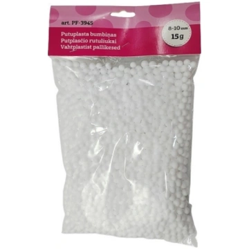 Putuplasta bumbiņas 8-10mm/15g baltas