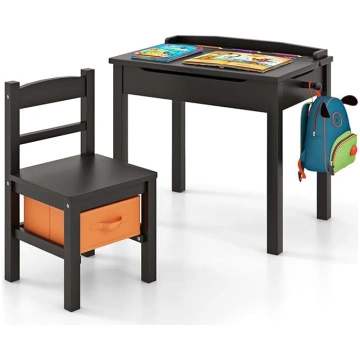 FANTASK Children"s Table Set, Desk Solid Wood with